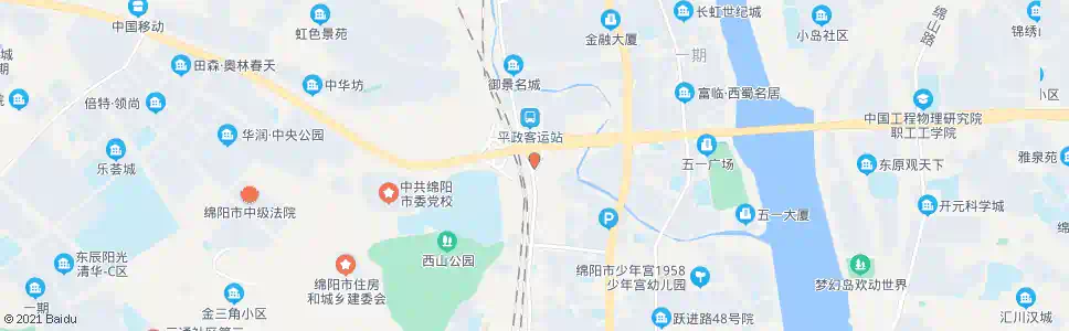 绵阳西山立交桥_公交站地图_绵阳公交_妙搜公交查询2025