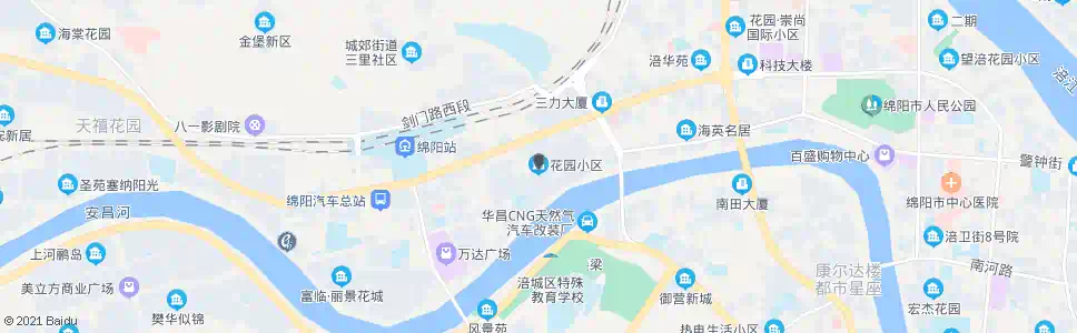 绵阳花园小区_公交站地图_绵阳公交_妙搜公交查询2025
