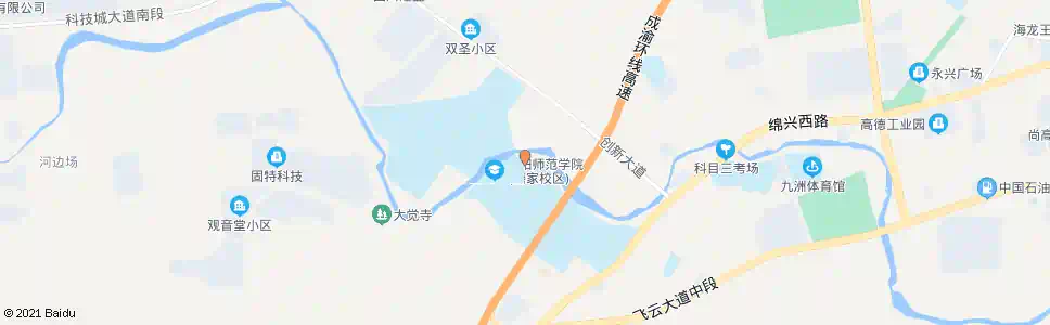 绵阳师范学院南校区_公交站地图_绵阳公交_妙搜公交查询2025
