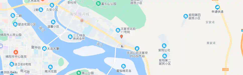 绵阳沈家坝北街_公交站地图_绵阳公交_妙搜公交查询2025