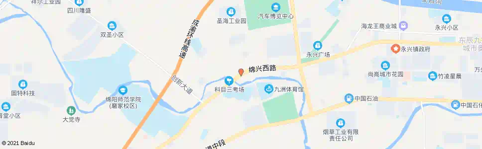 绵阳九洲体育馆_公交站地图_绵阳公交_妙搜公交查询2025