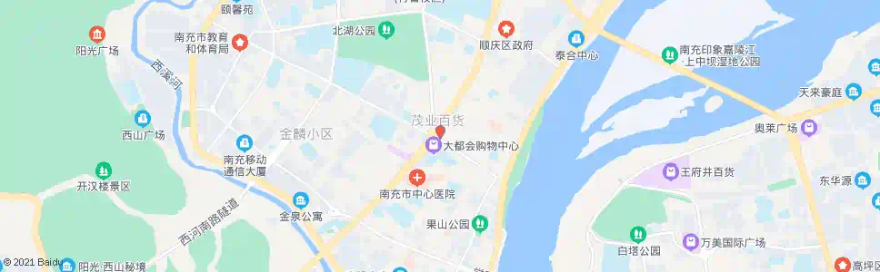 南充五星购物中心_公交站地图_南充公交_妙搜公交查询2025