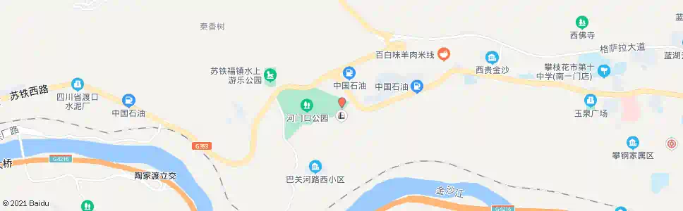 攀枝花河门口公园_公交站地图_攀枝花公交_妙搜公交查询2025