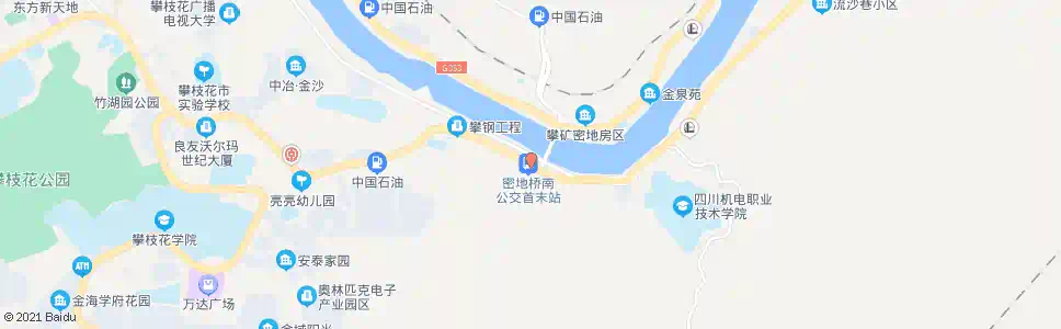 攀枝花密地大桥南_公交站地图_攀枝花公交_妙搜公交查询2025