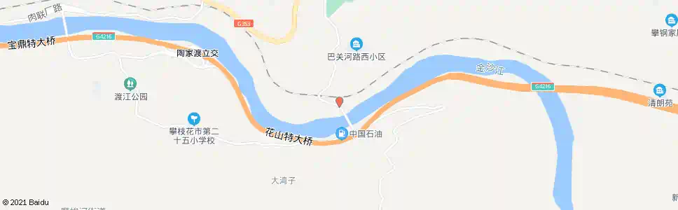 攀枝花法拉大桥北_公交站地图_攀枝花公交_妙搜公交查询2025