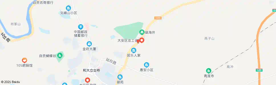 自贡大安_公交站地图_自贡公交_妙搜公交查询2025