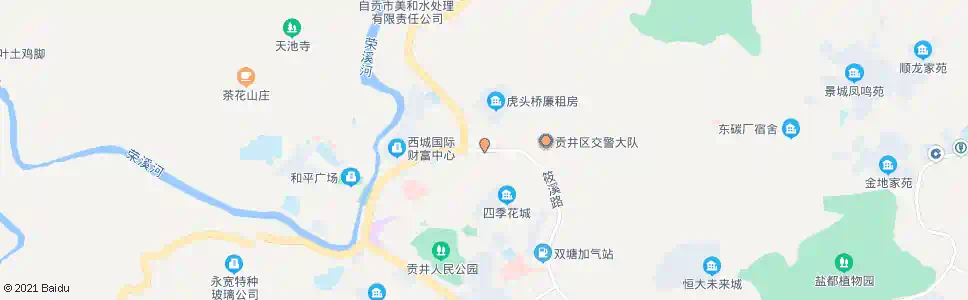 自贡虎头桥_公交站地图_自贡公交_妙搜公交查询2025