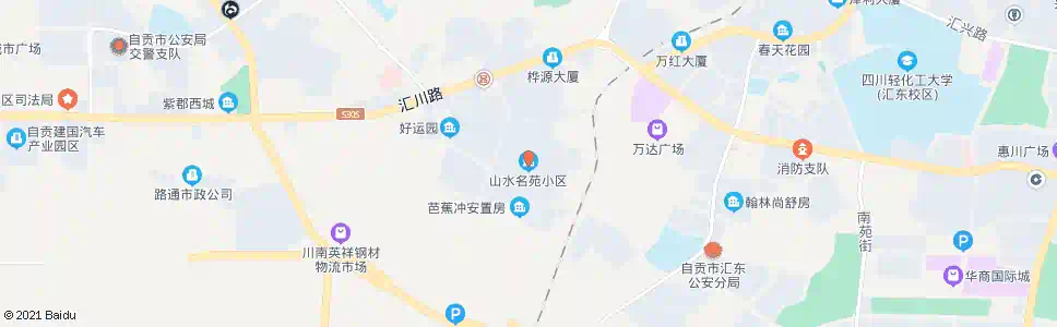 自贡山水名苑_公交站地图_自贡公交_妙搜公交查询2025