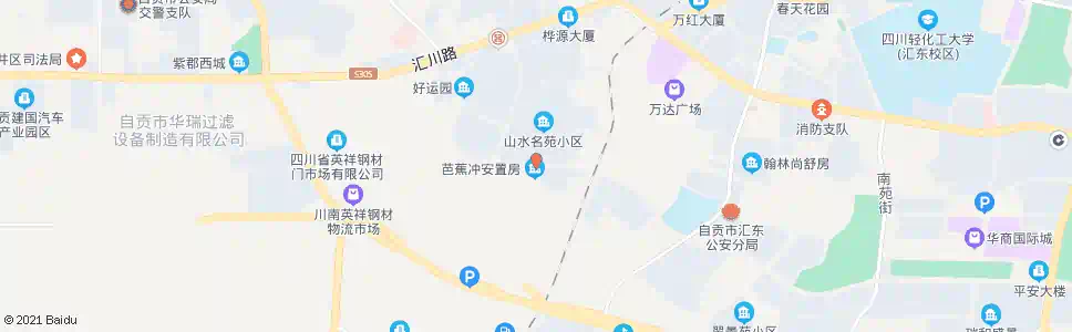 自贡山水名苑招呼站_公交站地图_自贡公交_妙搜公交查询2025