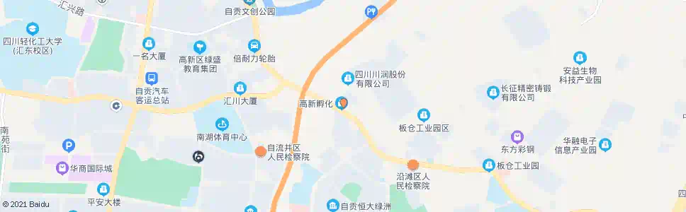 自贡板仓孵化园_公交站地图_自贡公交_妙搜公交查询2025