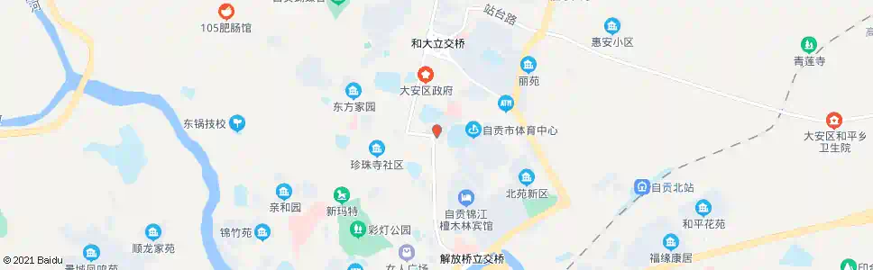 自贡檀木林体育场_公交站地图_自贡公交_妙搜公交查询2025
