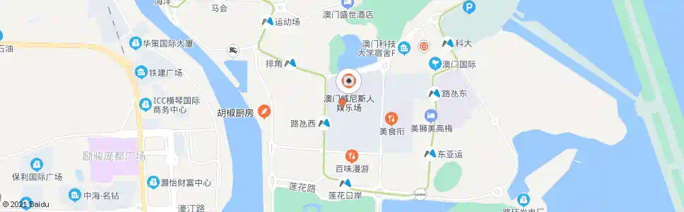 澳門連貫公路(威尼斯人)(北行)_巴士站地圖_澳門巴士_妙搜巴士搜尋2025