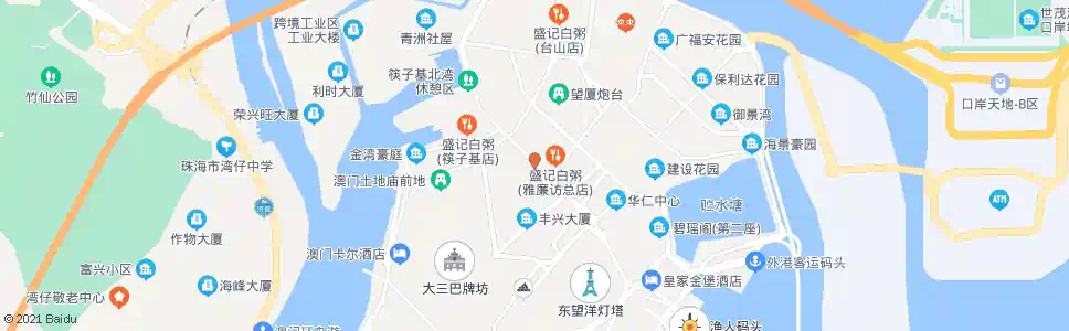 澳門高士德(亞利鴉架街)_巴士站地圖_澳門巴士_妙搜巴士搜尋2025