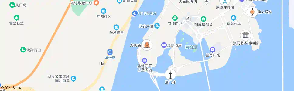 澳門馬閣廟_巴士站地圖_澳門巴士_妙搜巴士搜尋2025