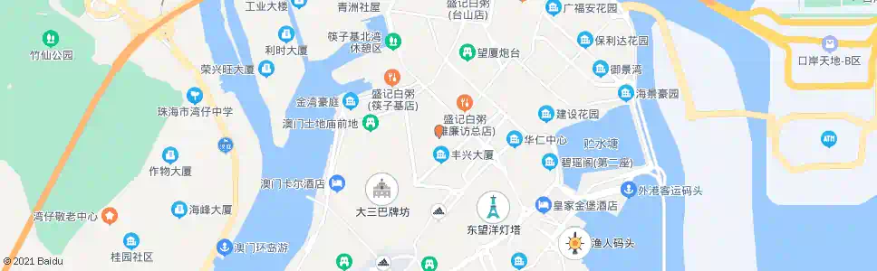 澳門亞利鴉架街_巴士站地圖_澳門巴士_妙搜巴士搜尋2025