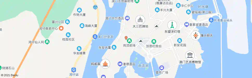 澳門亞馬喇前地(北行)_巴士站地圖_澳門巴士_妙搜巴士搜尋2025