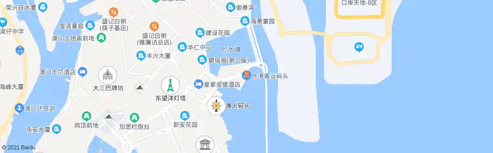 澳門外港碼頭(西行)_巴士站地圖_澳門巴士_妙搜巴士搜尋2025