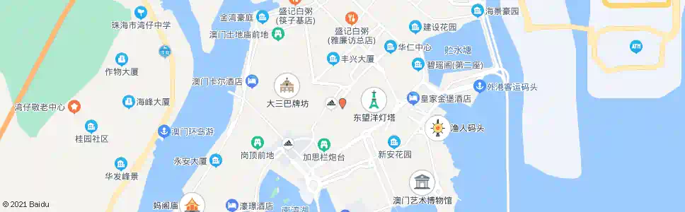 澳門東望洋斜巷_巴士站地圖_澳門巴士_妙搜巴士搜尋2025