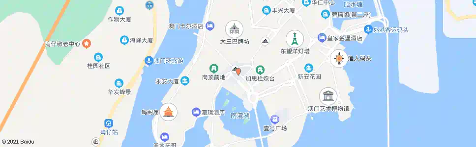 澳門中區(殷皇子馬路)_巴士站地圖_澳門巴士_妙搜巴士搜尋2025