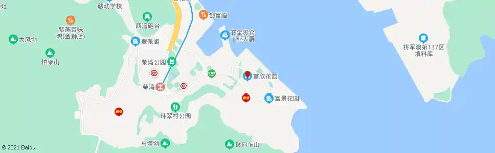 香港富欣花園(小西灣道)_巴士站地圖_香港巴士_妙搜巴士搜尋2025