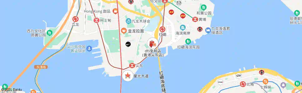 香港尖沙咀東(麼地道)_巴士站地圖_香港巴士_妙搜巴士搜尋2025
