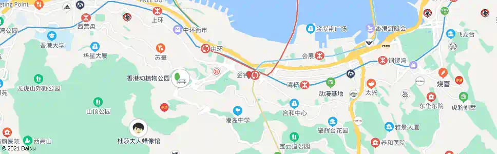香港金鐘港鐵站對面_巴士站地圖_香港巴士_妙搜巴士搜尋2025