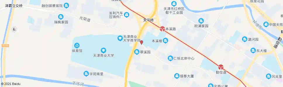天津千里堤翠溪园_公交站地图_天津公交_妙搜公交查询2025