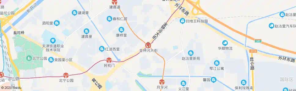天津金钟河大街公交站_公交站地图_天津公交_妙搜公交查询2025