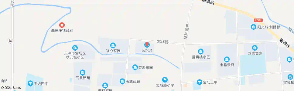 天津蓝水湾花园_公交站地图_天津公交_妙搜公交查询2025