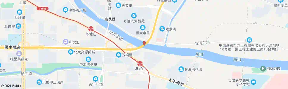天津海津大桥_公交站地图_天津公交_妙搜公交查询2025