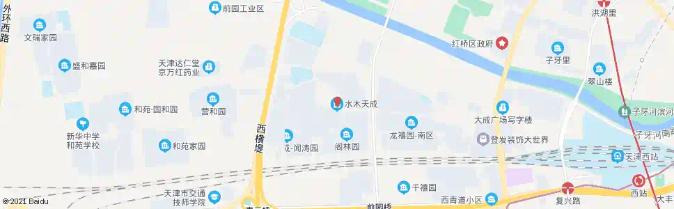 天津水木天成站_公交站地图_天津公交_妙搜公交查询2025
