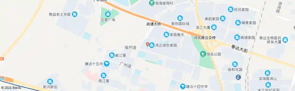 天津鸿正绿色家园_公交站地图_天津公交_妙搜公交查询2025