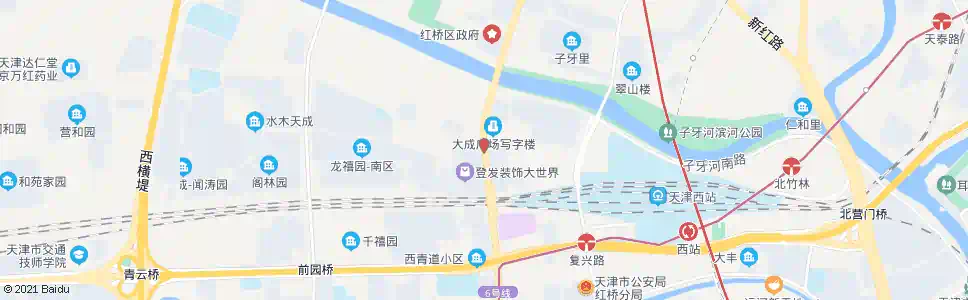 天津红旗地道_公交站地图_天津公交_妙搜公交查询2025