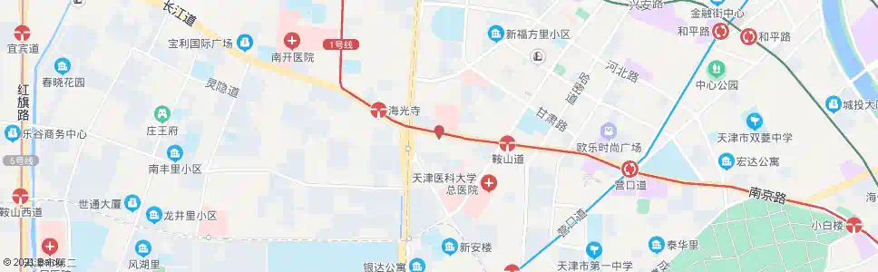 天津南京路海光寺_公交站地图_天津公交_妙搜公交查询2025