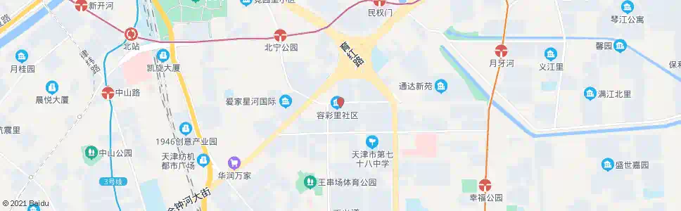 天津容彩里_公交站地图_天津公交_妙搜公交查询2025