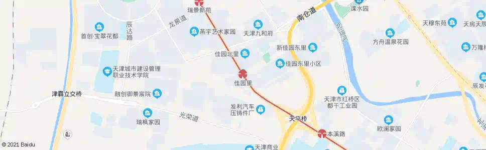 天津佳园里_公交站地图_天津公交_妙搜公交查询2025