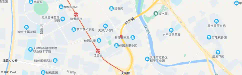 天津佳宁道_公交站地图_天津公交_妙搜公交查询2025