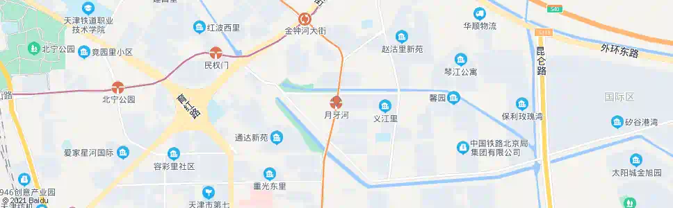天津月牙河_公交站地图_天津公交_妙搜公交查询2025