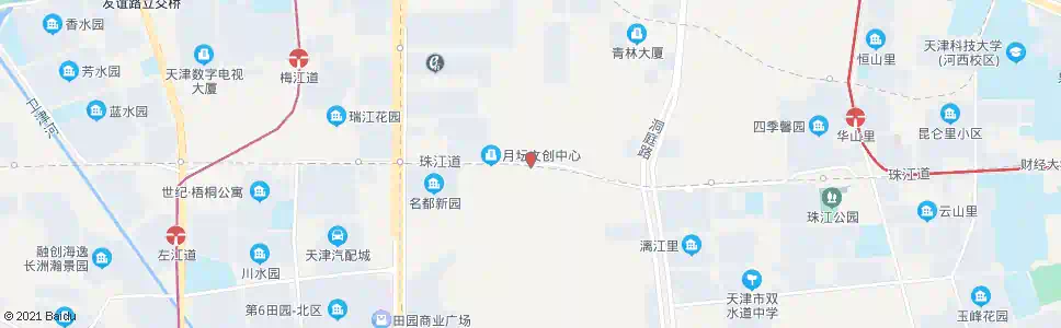 天津珠江道茶城_公交站地图_天津公交_妙搜公交查询2025