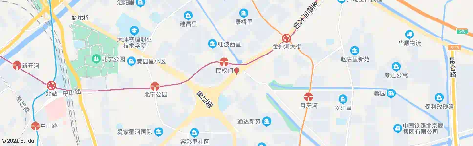 天津金沙江路_公交站地图_天津公交_妙搜公交查询2025