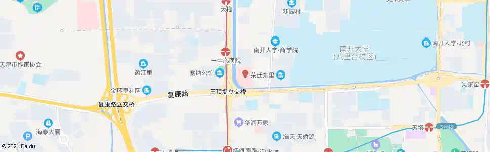 天津复康路一中心医院_公交站地图_天津公交_妙搜公交查询2025