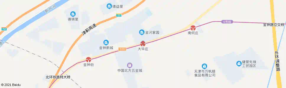 天津大毕庄_公交站地图_天津公交_妙搜公交查询2025