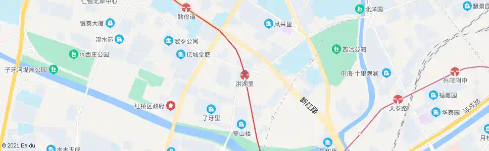 天津洪湖里_公交站地图_天津公交_妙搜公交查询2025