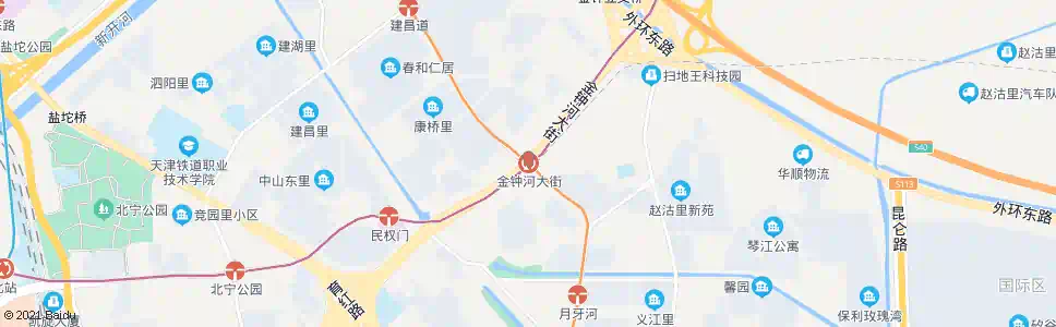 天津金钟河大街_公交站地图_天津公交_妙搜公交查询2025