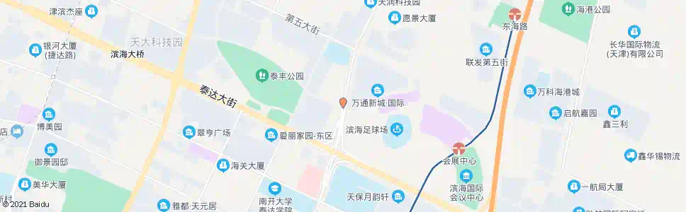 天津泰达足球场(泰达大街)_公交站地图_天津公交_妙搜公交查询2025