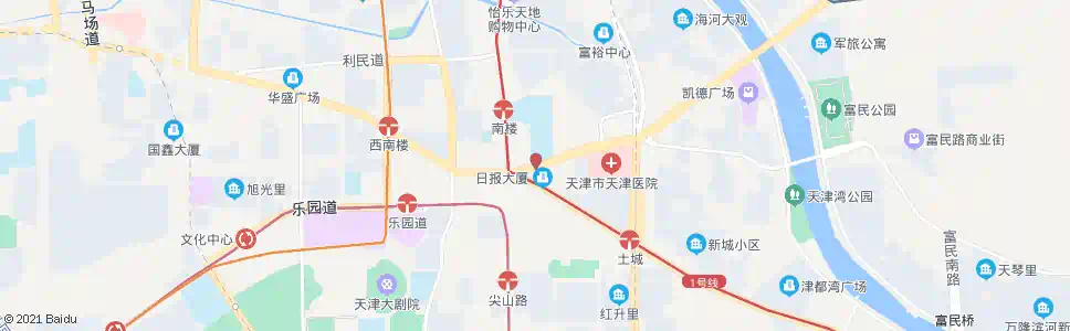 天津新围堤道日报大厦_公交站地图_天津公交_妙搜公交查询2025