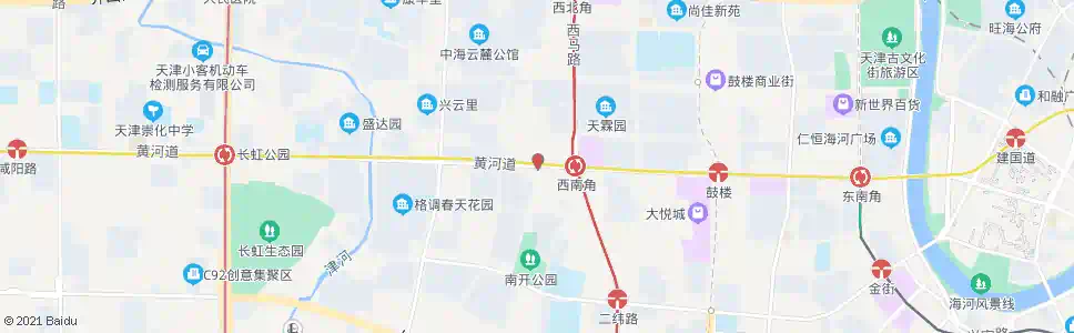 天津黄河道西南角_公交站地图_天津公交_妙搜公交查询2025