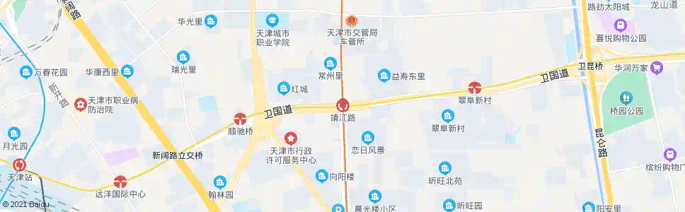 天津靖江路_公交站地图_天津公交_妙搜公交查询2025