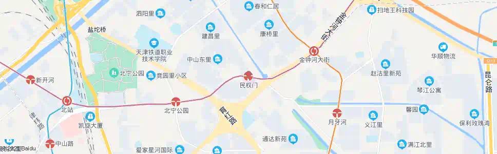 天津民权门站_公交站地图_天津公交_妙搜公交查询2025