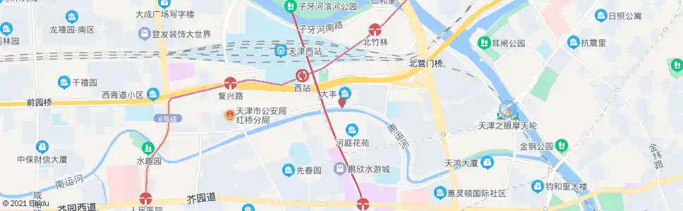 天津大丰西胡同_公交站地图_天津公交_妙搜公交查询2025